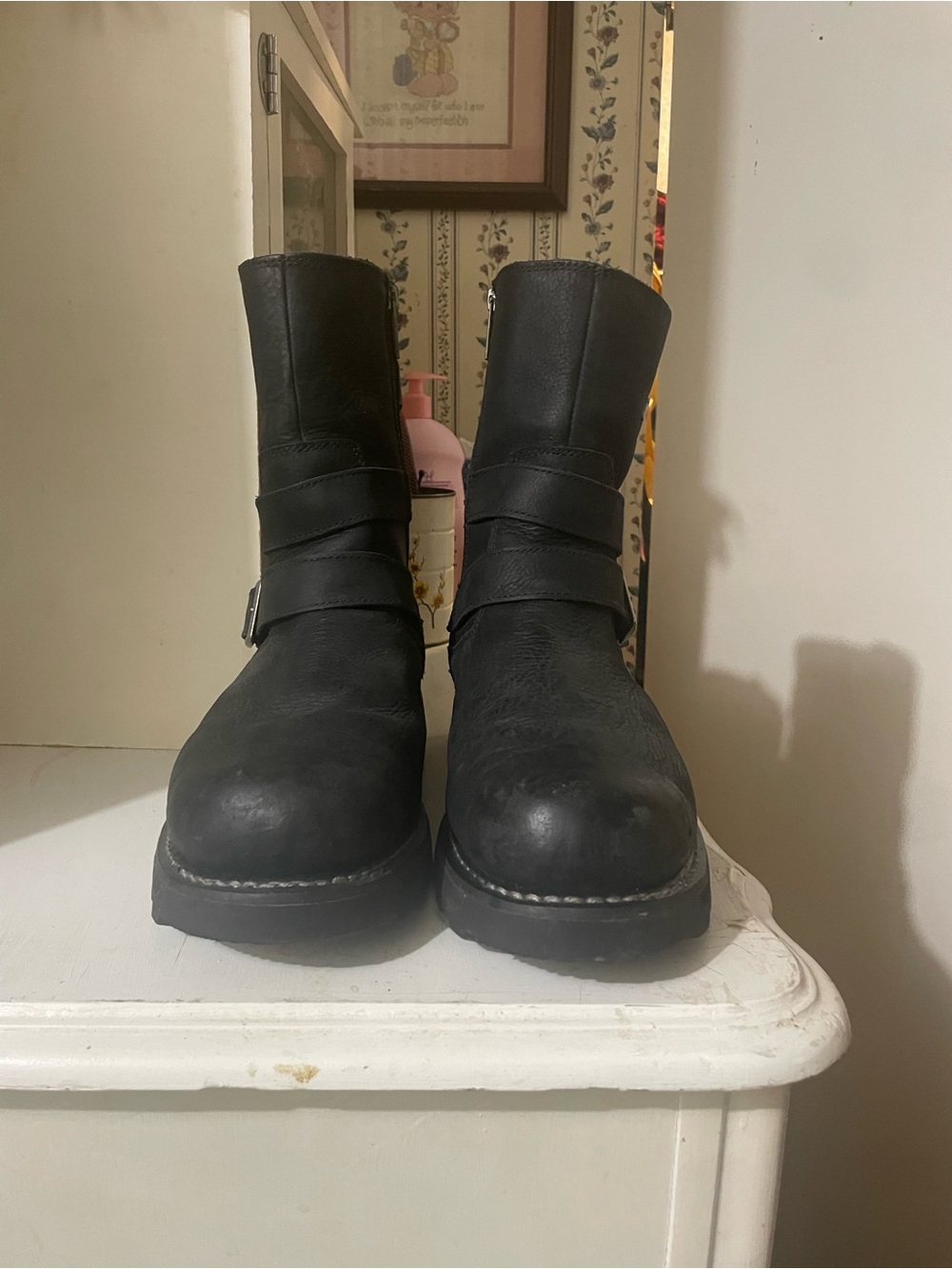 Harley-Davidson Black Leather Harness Boots